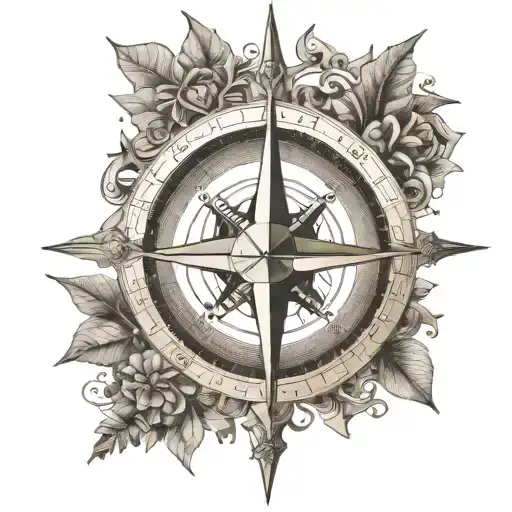 A Compass Rose Made Of Coffee Beans And Adorned With Symbols Of Istanbul Landmarks