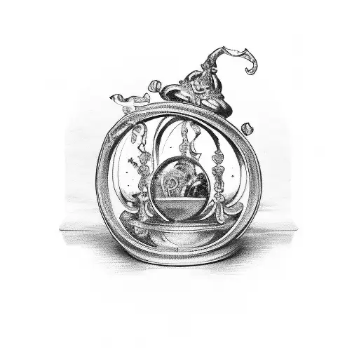 Hourglass With Vintage Baroque Scroll