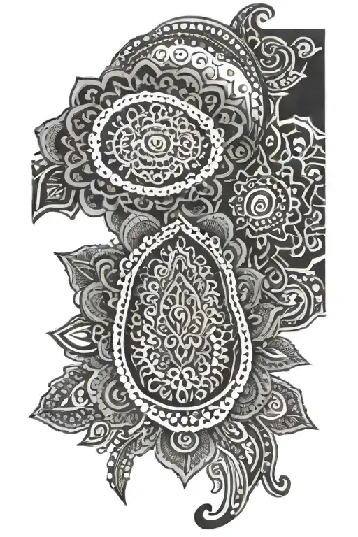 Indian Henna For Forearm With The Name Benoit Incorporated