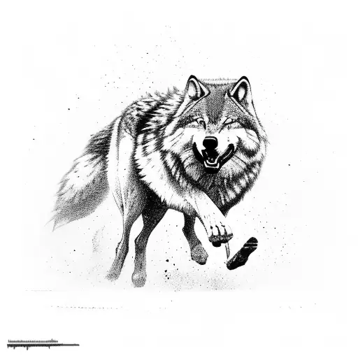 Wolfs Running In Forest