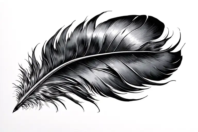 Feminine Feather Pen And Ink