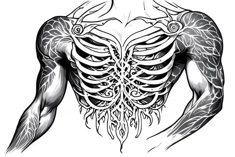 Chest Piece That Represents Growth And Transition From Female To Male