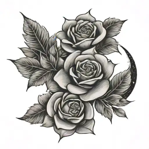 Rose And Moon And Ocean