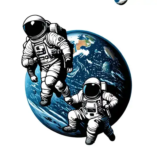 Astronauts Looking At A Crying World From Space