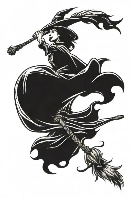Witch Broom Stick Flying