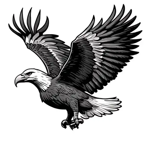 Eagle Flying Traditional Old School