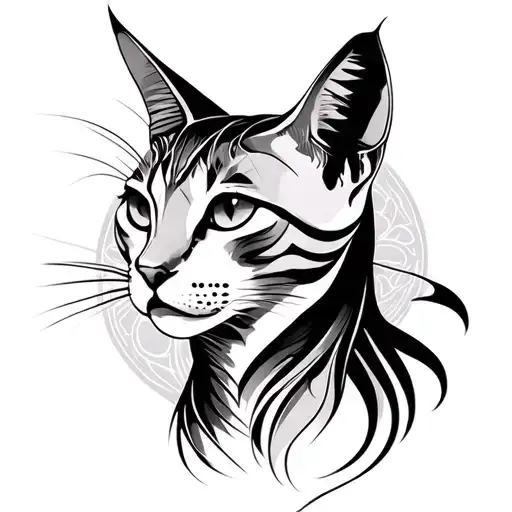 Bastet Goddess Fine Line