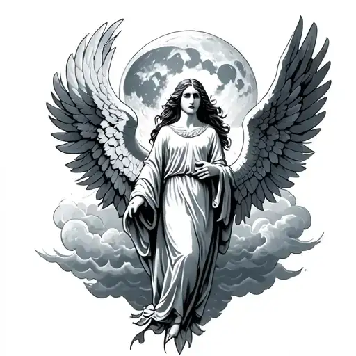 Moon Clouds Guardian Angel
