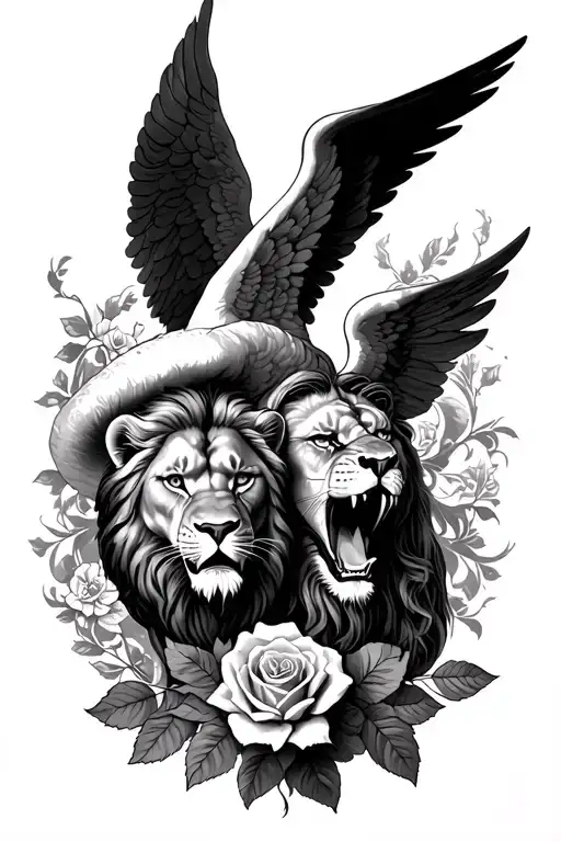 Sleave Roses An Angel An Lion Roaring 1983