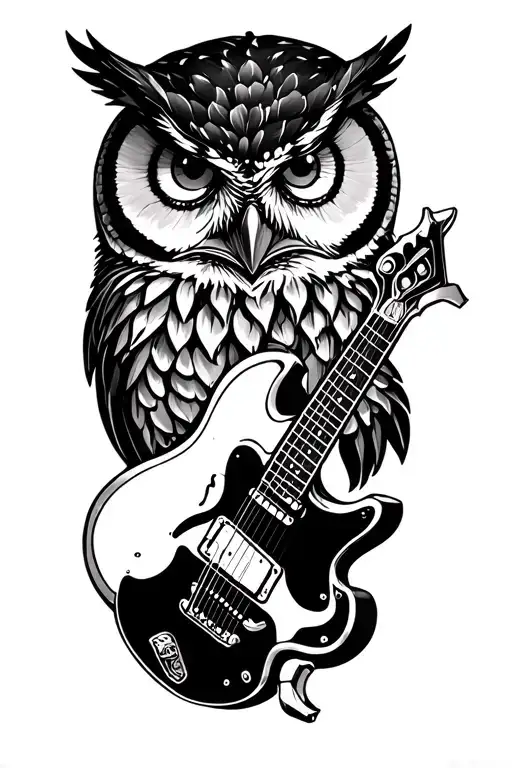 Owl Cactus Wrench Iris Guitar Intertwined