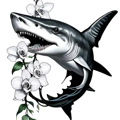 Shark With Orchid Vine Wrapping