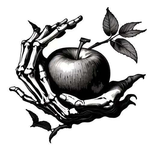 Skeleton Taking The Forbidden Apple