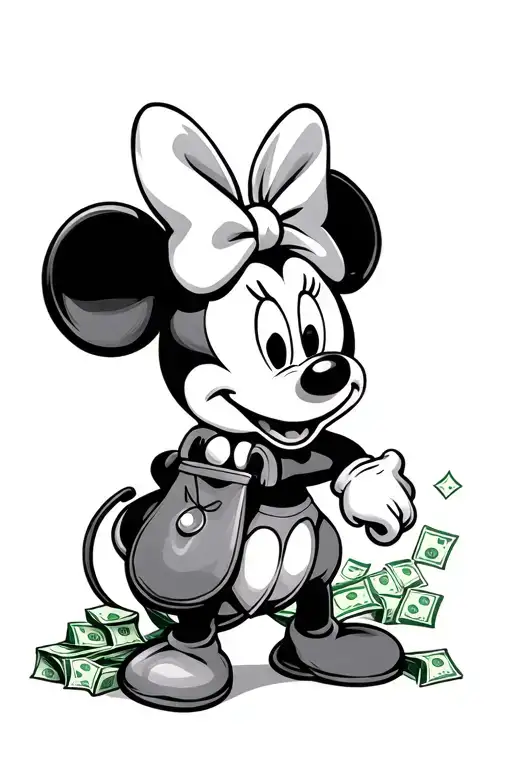 Mini Mouse With Bag Of Money