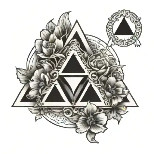 Triforce Symbol With Flowers