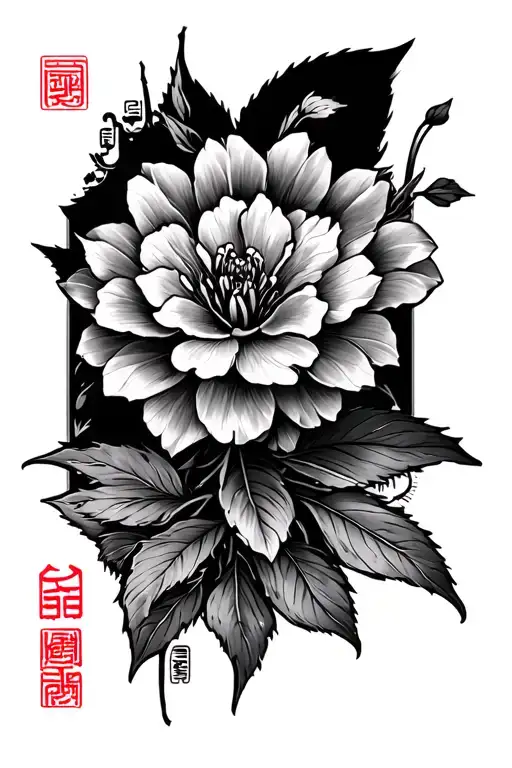 One Higanbana Flower On The Center Of The Chest With A Darklettering Background