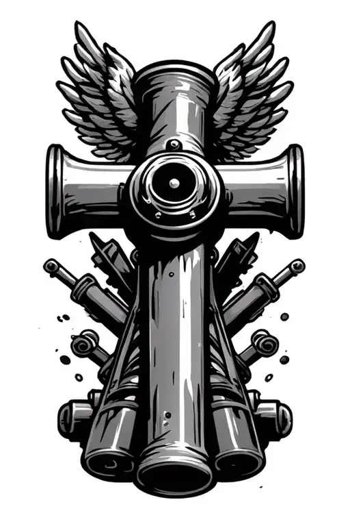 Army Artillery Cross Cannon