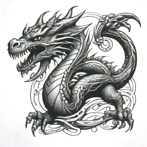 Integrate Gym Symbols Like Kettlebells And Resistance Bands Into A Dragon