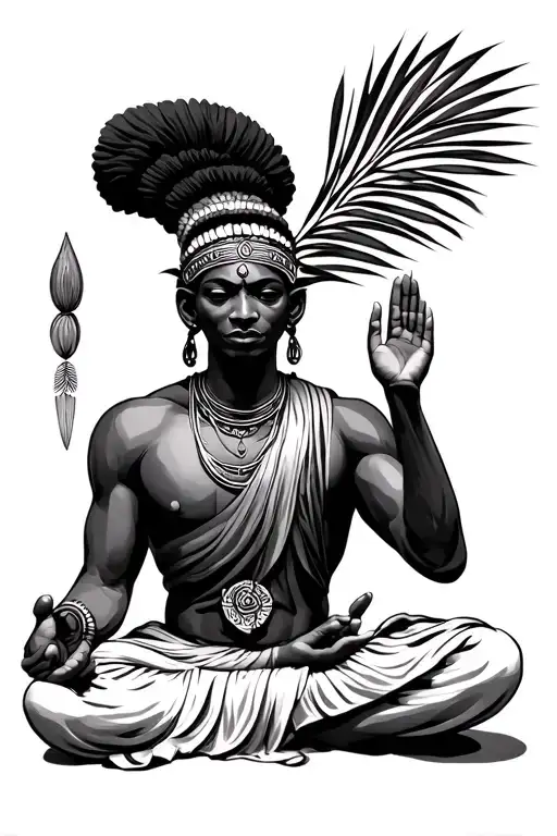 Gemini African Warrior Monk Meditating