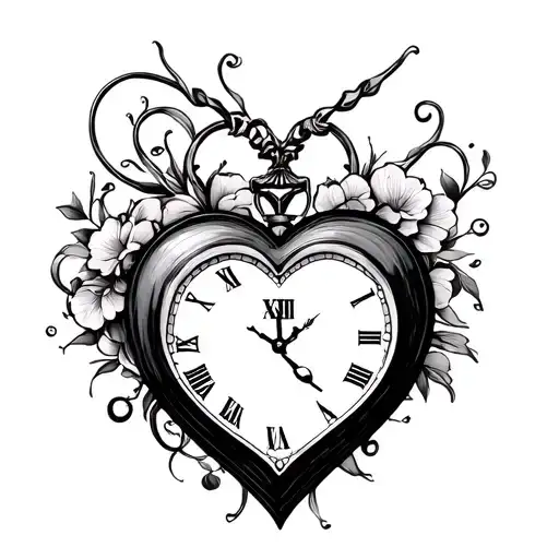 Heart Clock Love Forever