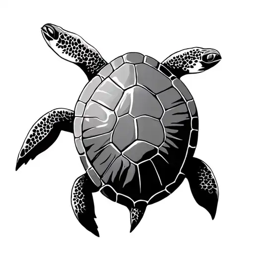 Minimalist Turtle Swimming