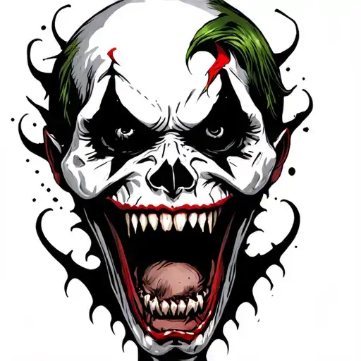 Dark Characters Skull Screaming Joker Venom Mix Face