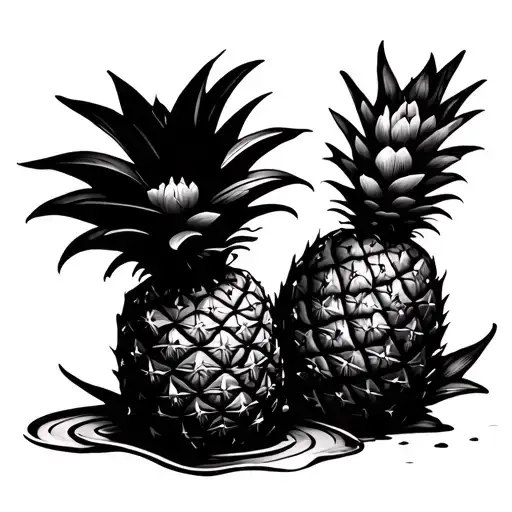 Cute Pineapple With Lotus