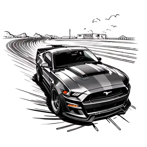 Mustang Gt Going Around A Corner Fast