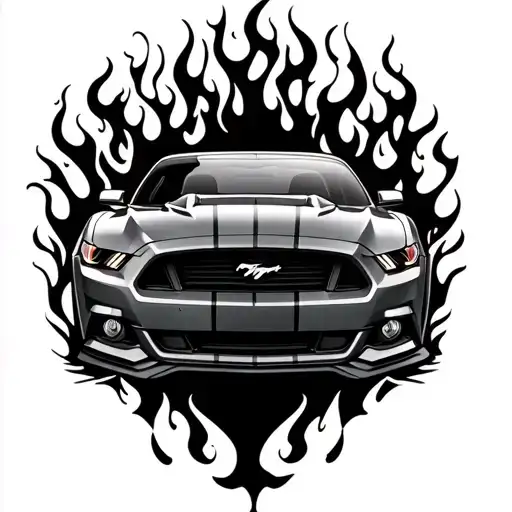 Flames And A 2014 Ford Mustang