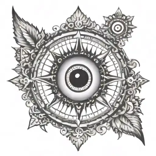 Evil Eye Compass Horizontal