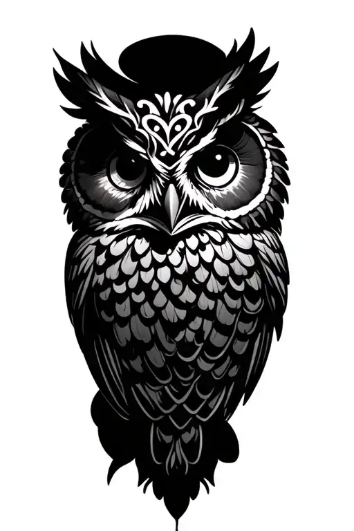 Owl Wrapped In Filigree