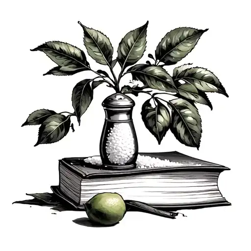 Salt Shaker Book And A Lemon Tree