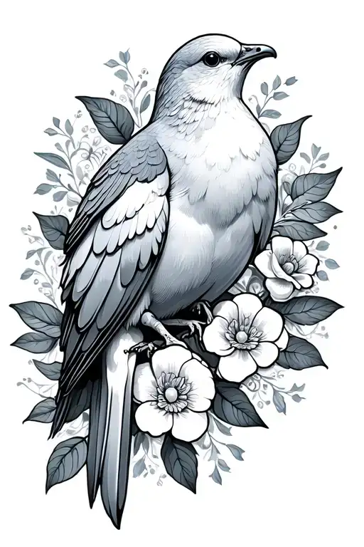 Dove And Floral Ornament