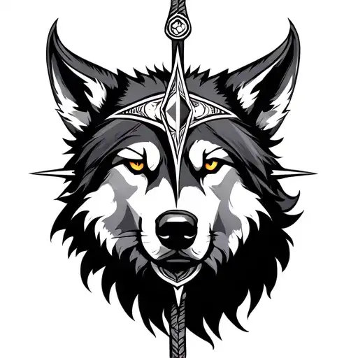 Viking And Wolf Compass