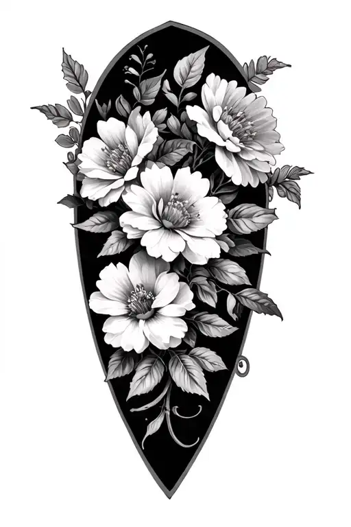 Flowers And Roman Letters