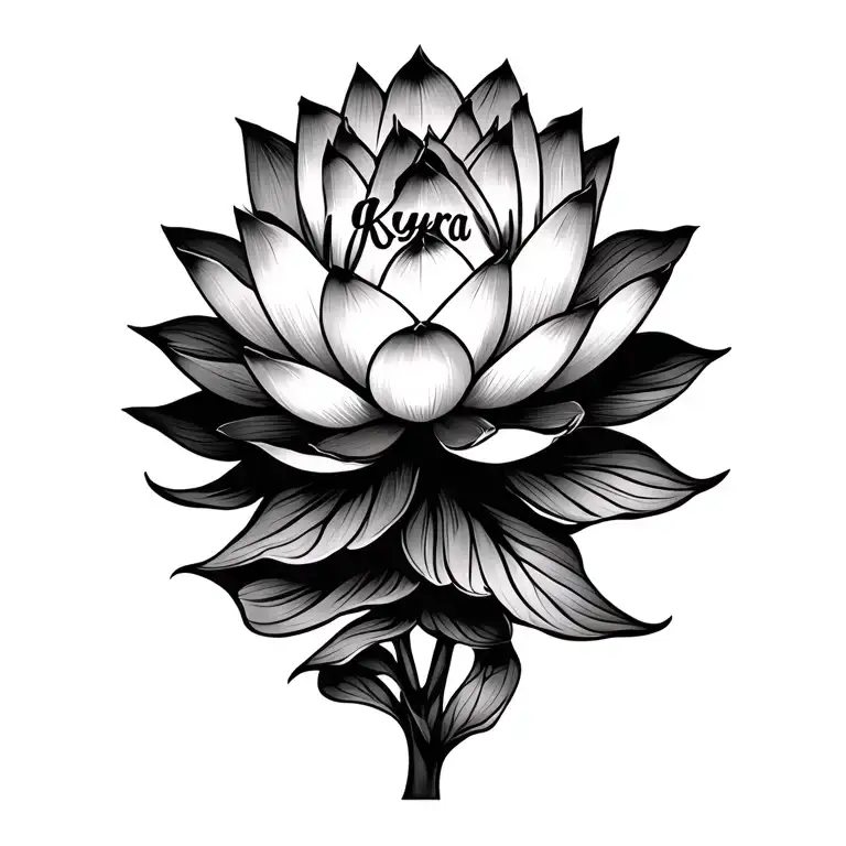 A Lotus Flower With The Name Kyra Incorperated Somehwhere But Not Obvious