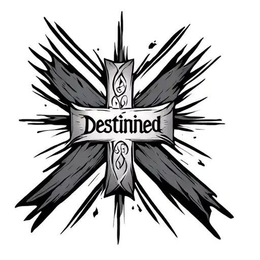 A Cross Big Enough For In The Left Chest With The Word Destined Incorparated Into The Cross