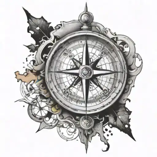 Compass Over A World Map