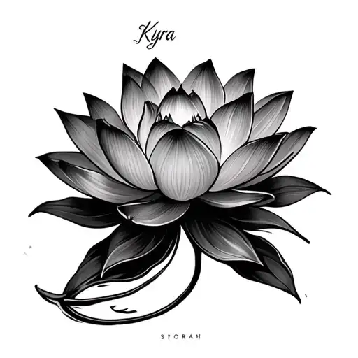 A Lotus Flower With The Name Kyra Incorperated Somehwhere But Not Obvious