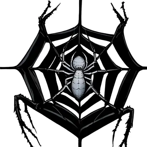 Spiser Web With Spider Hanging