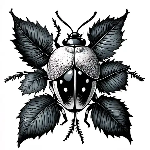 Surrounded Ladybug And Vineyard