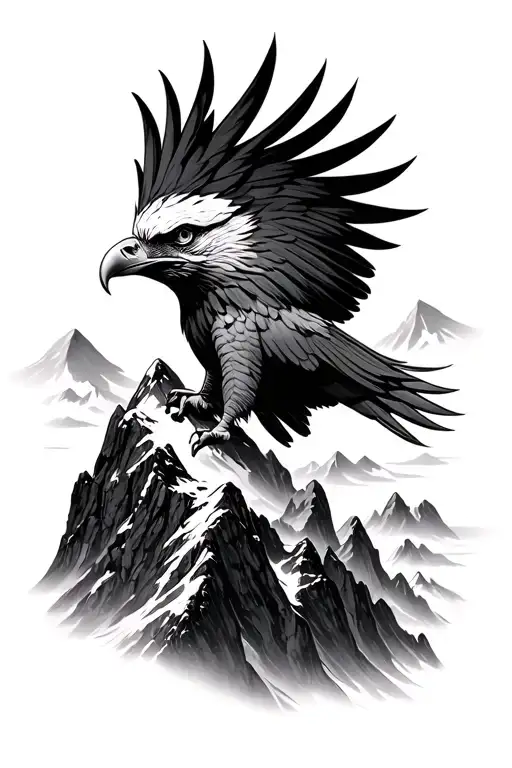 Albanian Eagle In Mountain Peak