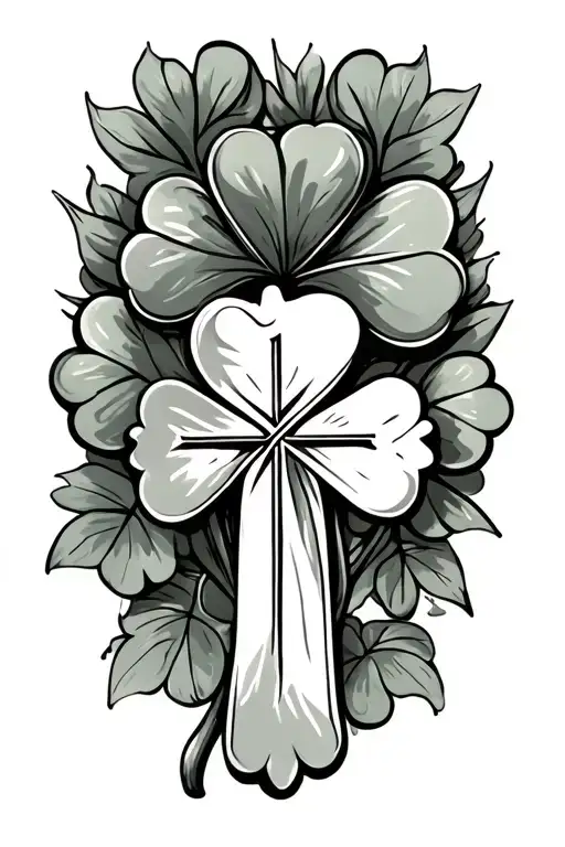 Dad Four Leaf Clover And Cross