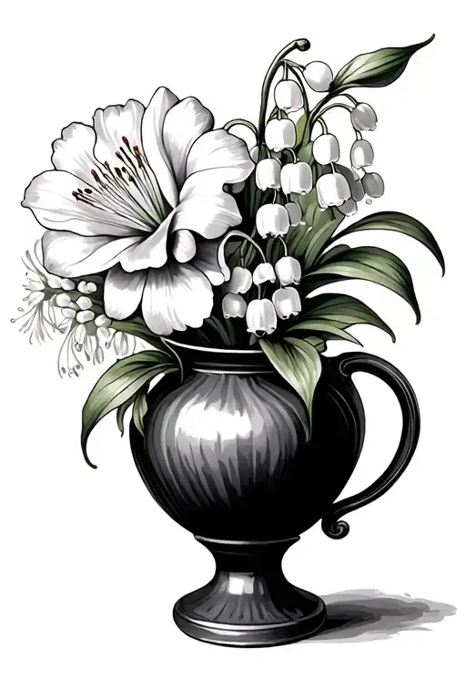 Vase With Lily Of The Valley And Carnation