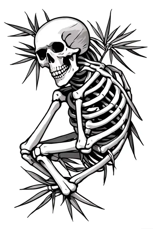 Skeleton Wrapped In Bamboo