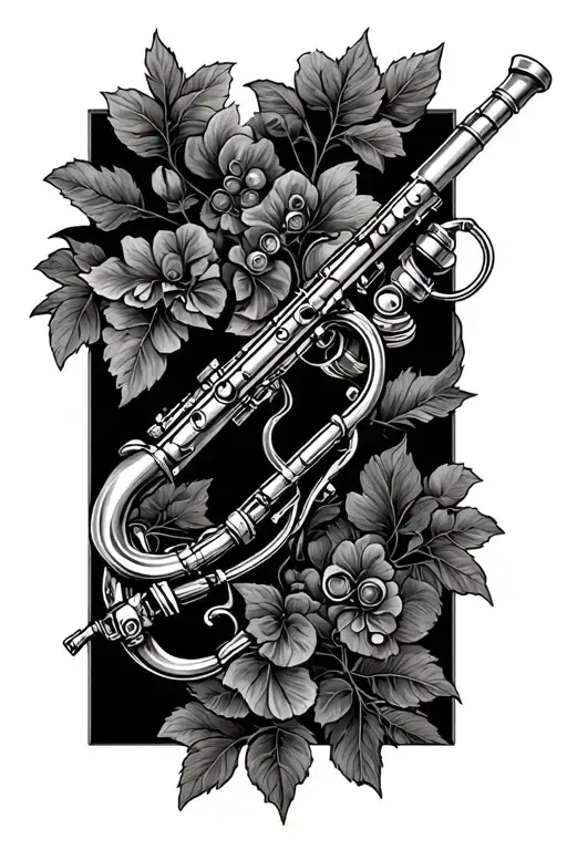 Flute With Wine Vine And Motorcycle Gas Lever