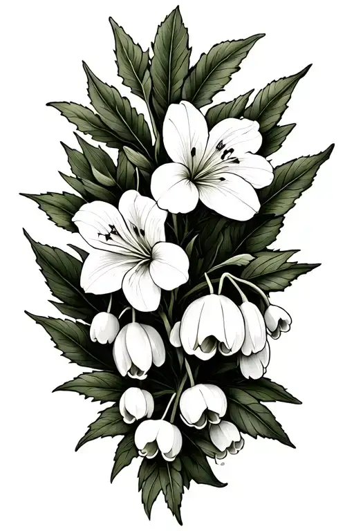 Lilly Of The Valley Flowers And Hawthorn Flower