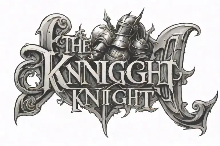 The Word Knight In Tinka Babe Shadow Font On Forearm