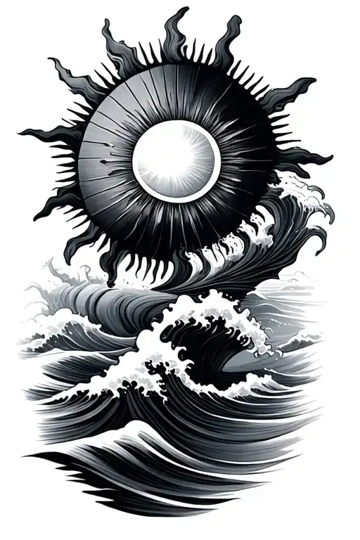 Sun And Waves Forming