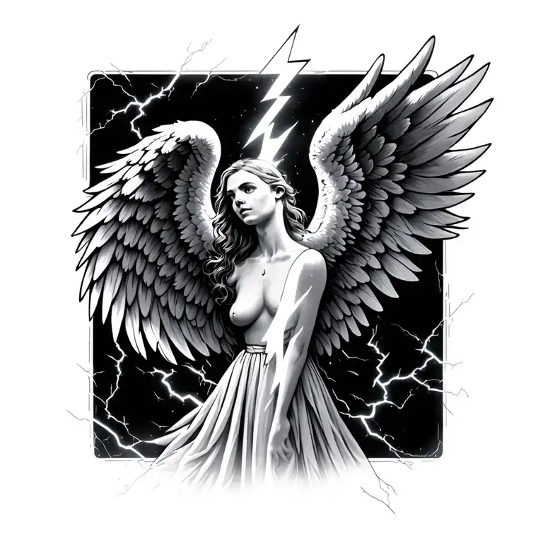 Angel Wings And Lightning Bolt