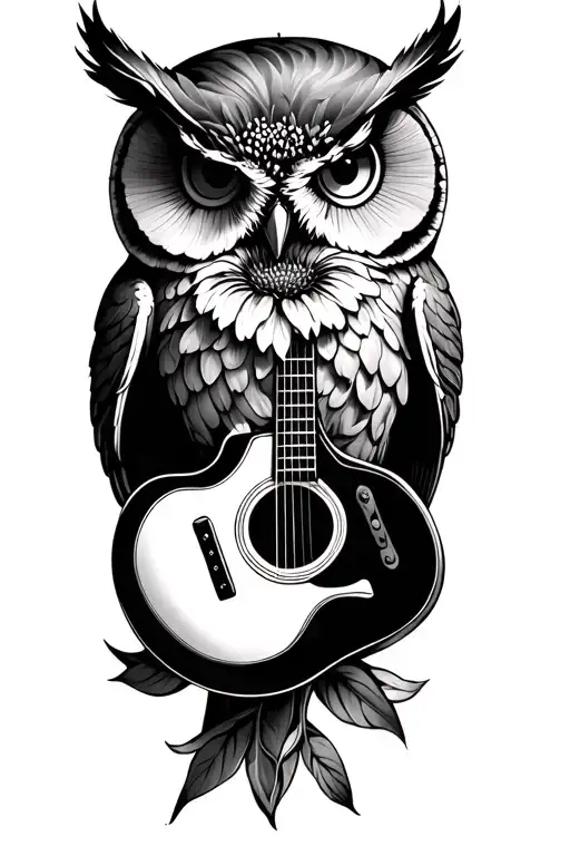 Owl Cactus Endwrench Iris Flower Guitar Intertwined